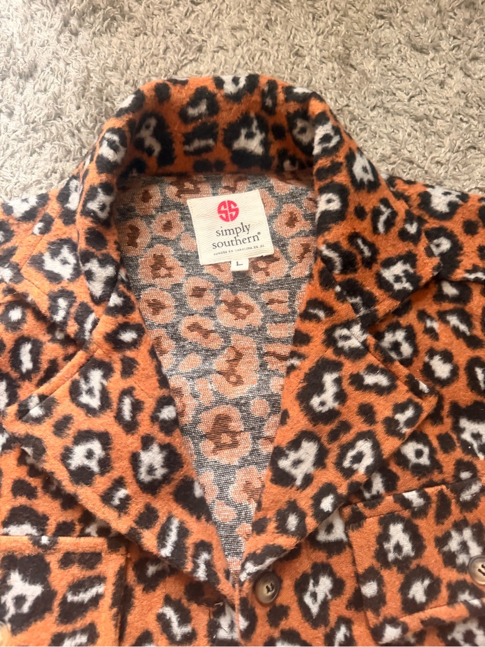 Simply Southern Leopard Print shacket - Picture 2 of 4